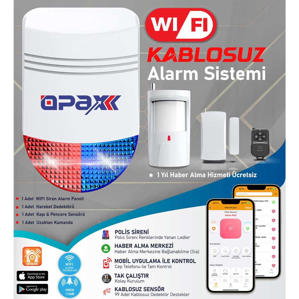 OPAX Bgr Serisi Kablosuz Alarm Kurulum Kılavuzu